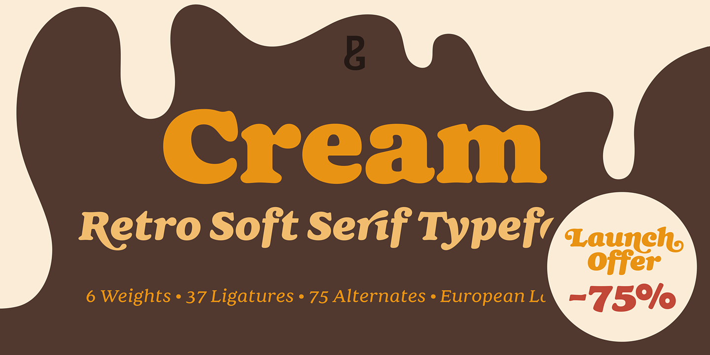 Przykład czcionki Cream Italic